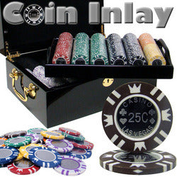 500 Ct Mahogany Set Custom Pack - Coin Inlay 15 Gram Chips: The Pinnacle of Poker Luxury 🎲✨